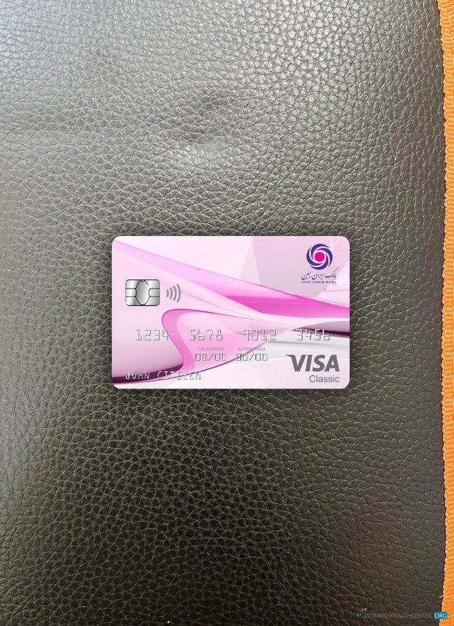 Realistische Herunterladen Iran Zamin Bank Visa Classic Karte Foto-Look Vorderseite Photoshop Vorlage