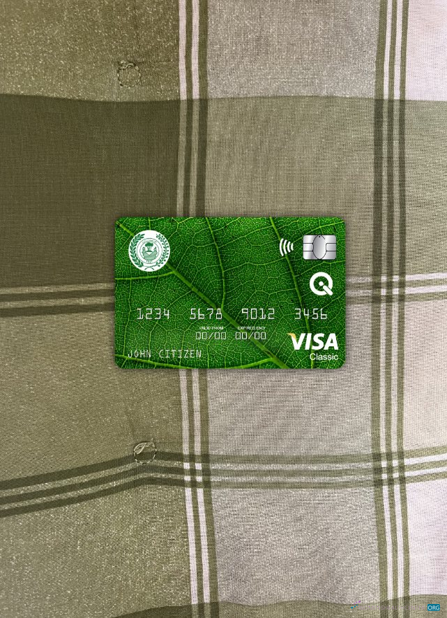 Realistische Herunterladen Irak Rafidain Bank Visa Classic Karte Foto-Look Vorderseite Photoshop Vorlage