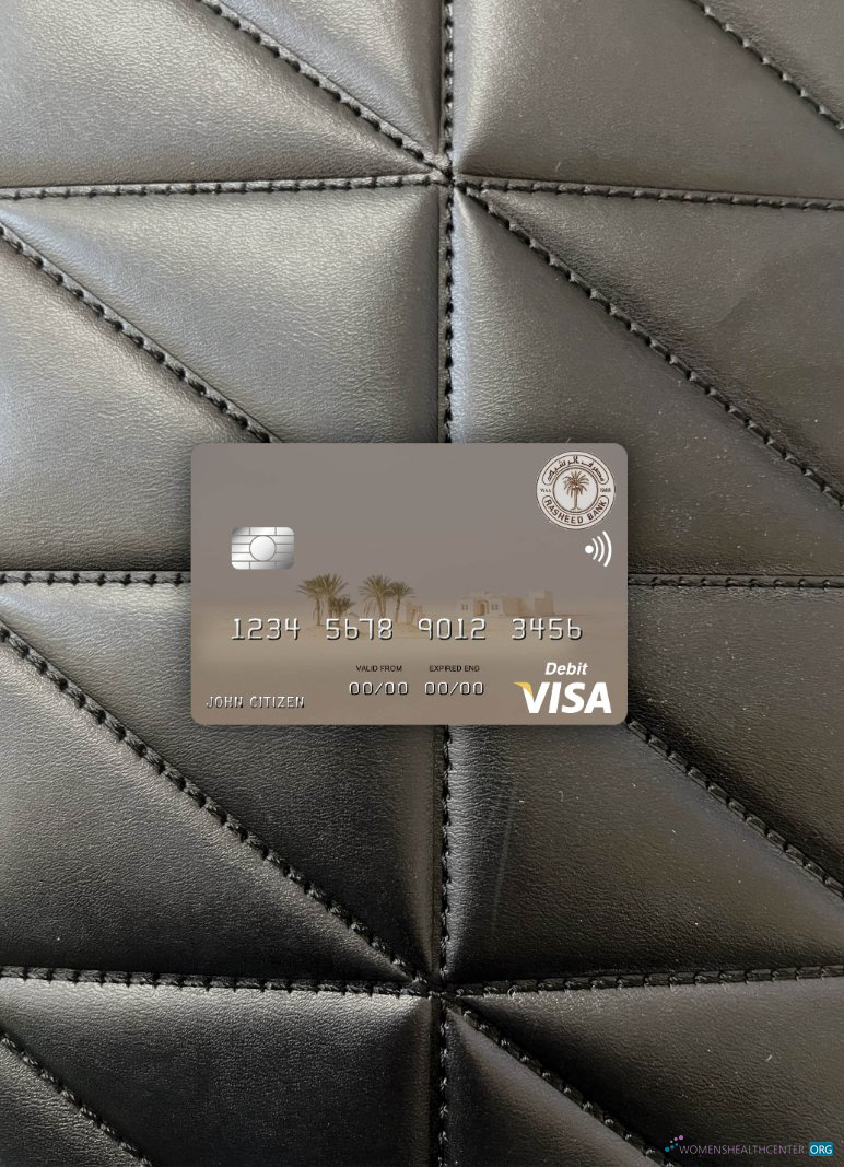 Premium Herunterladen Irak Rasheed Bank Visa Debit Karte Foto-Look Vorderseite Photoshop Vorlage