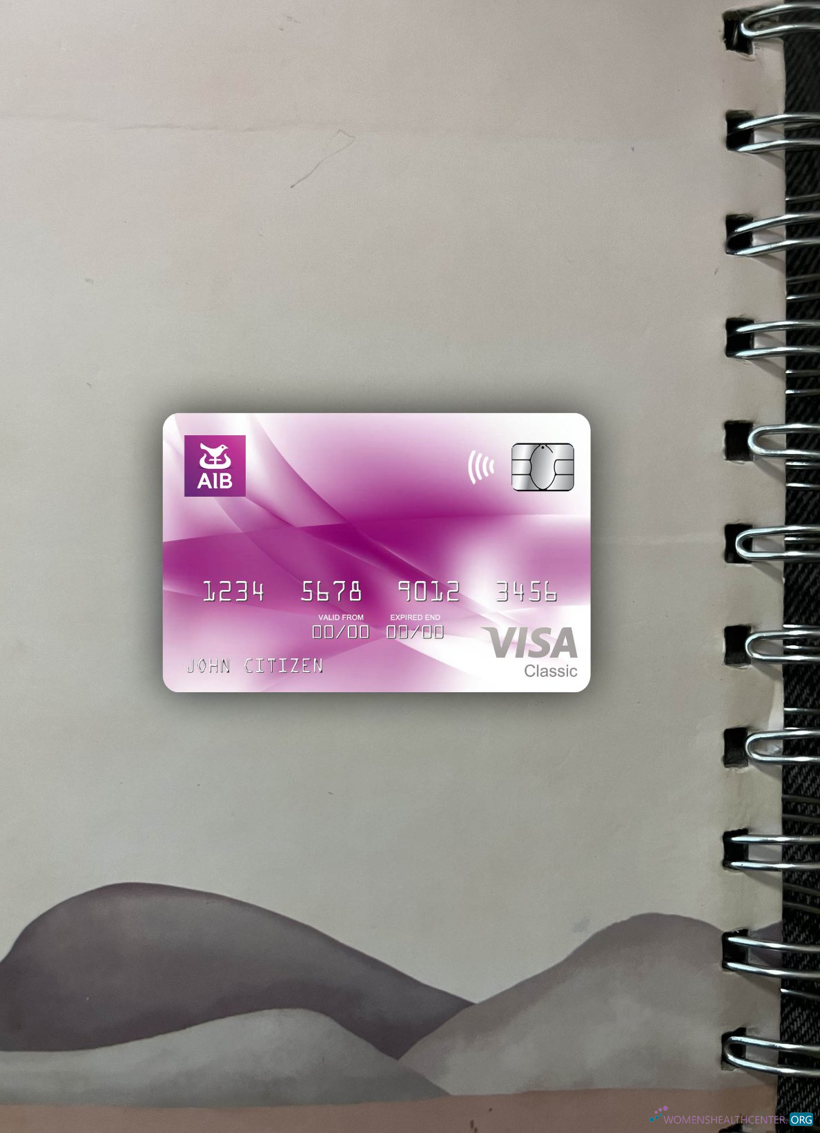 Hochwertige Herunterladen Irland AIB Bank Bank Visa Classic Karte Foto-Look Vorderseite Photoshop Vorlage