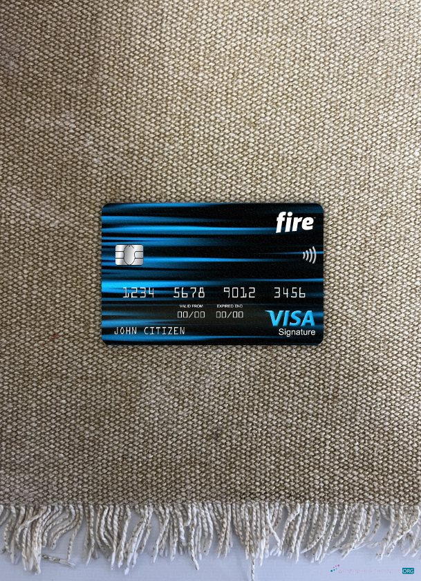 Premium Herunterladen Irland Fire Financial Bank Visa Signature Karte Foto-Look Vorderseite Photoshop Vorlage