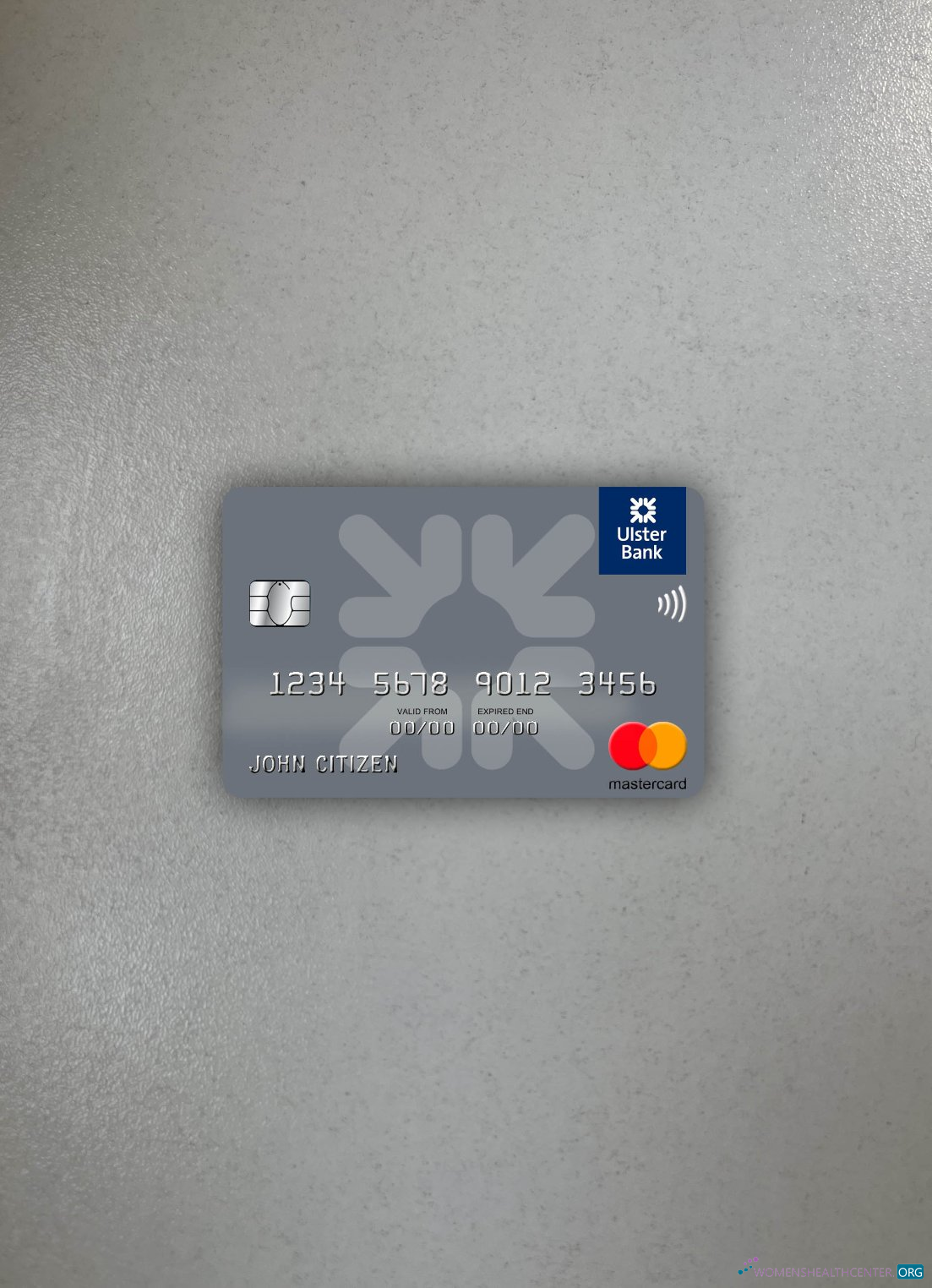 Editierbare Herunterladen Irland Ulster Bank Irland Mastercard Foto-Look Vorderseite Photoshop Vorlage