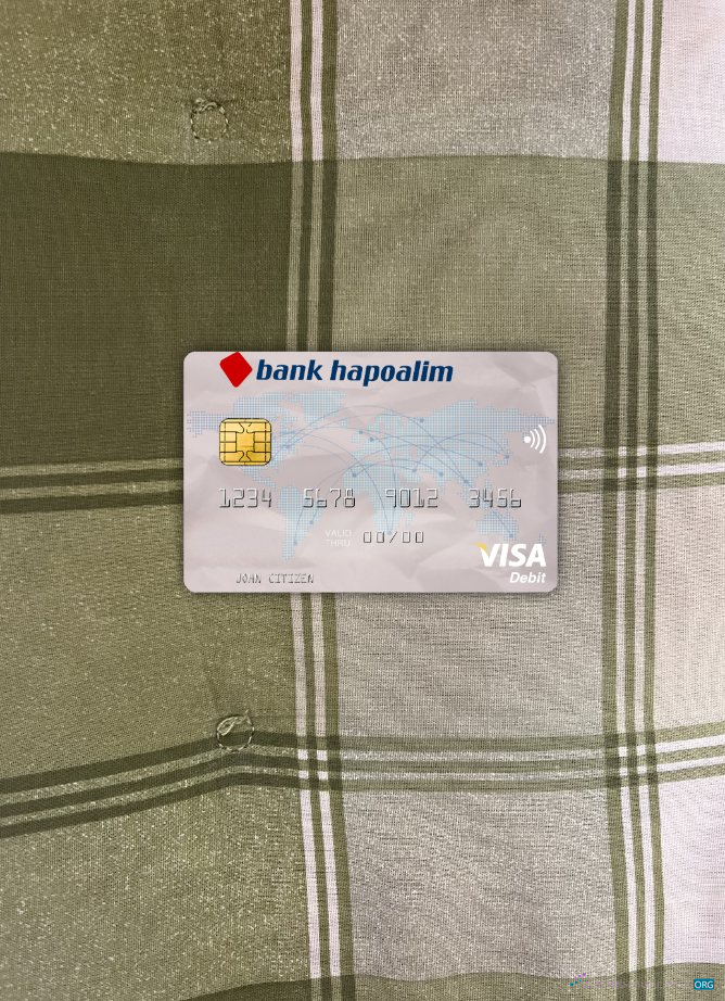 Premium Herunterladen Israel Bank Hapoalim Visa Debit Karte Foto-Look Vorderseite Photoshop Vorlage