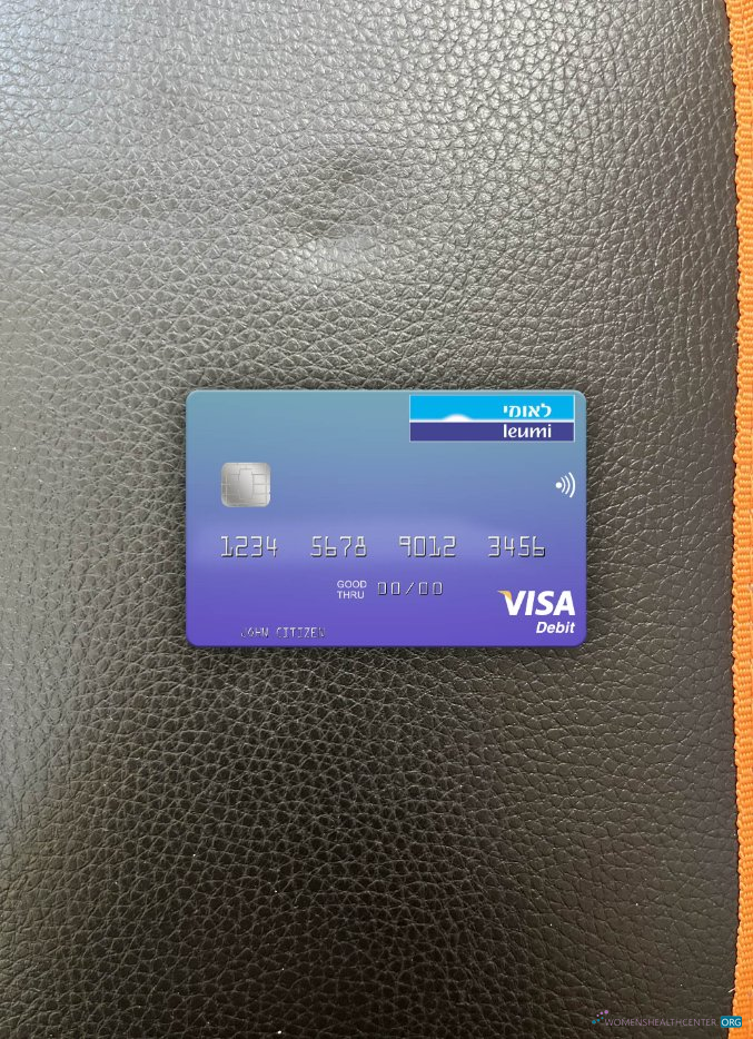 Hochwertige Herunterladen Israel Bank Leumi Visa Debit Karte Foto-Look Vorderseite Photoshop Vorlage