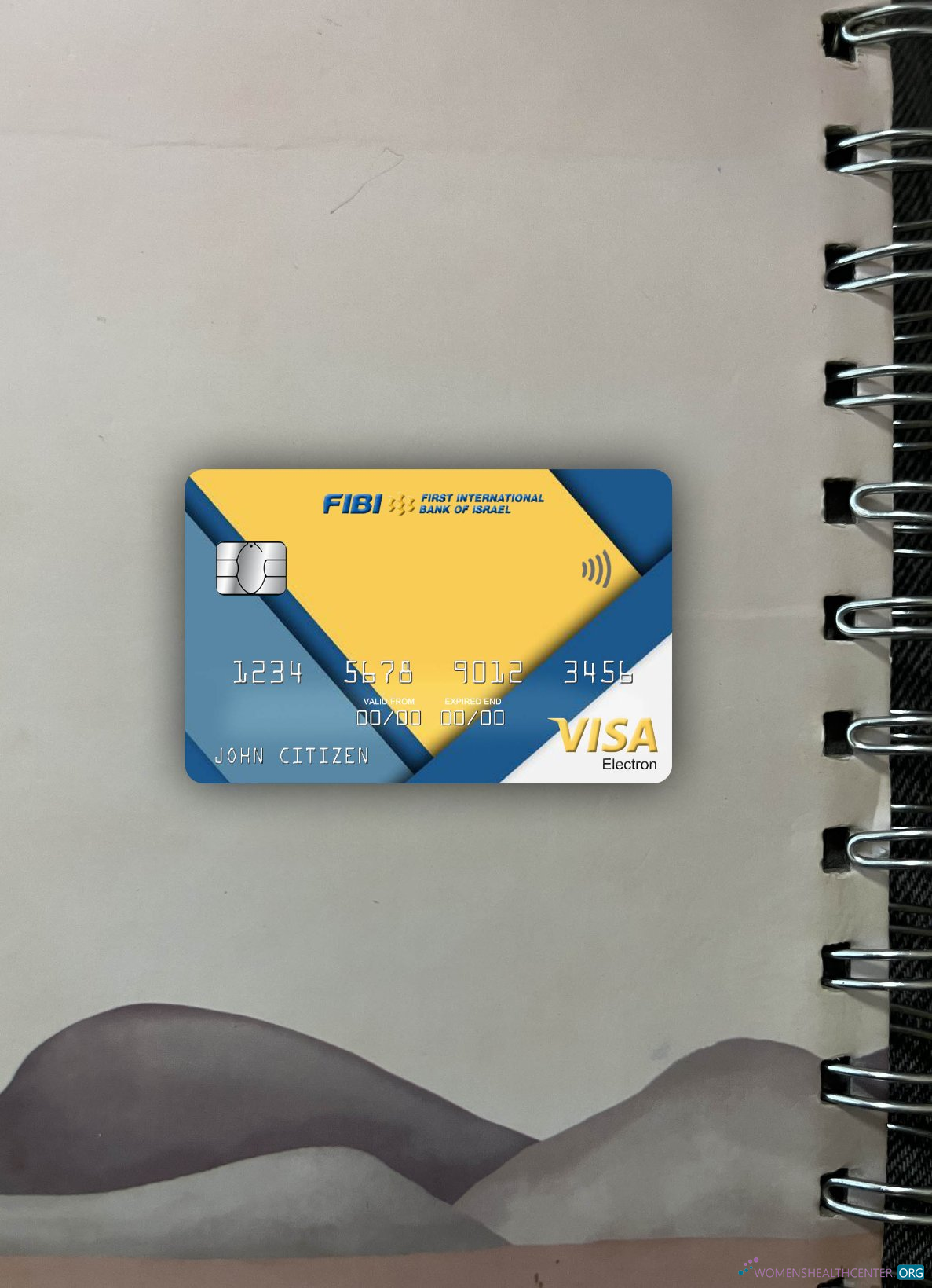 Editierbare Herunterladen Israel Erste Internationale Bank Visa Electron Karte Foto-Look Vorderseite Photoshop Vorlage