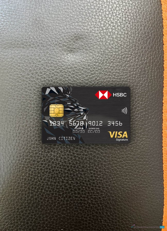 Hochwertige Herunterladen Israel HSBC Bank Visa Signature Karte Foto-Look Vorderseite Photoshop Vorlage