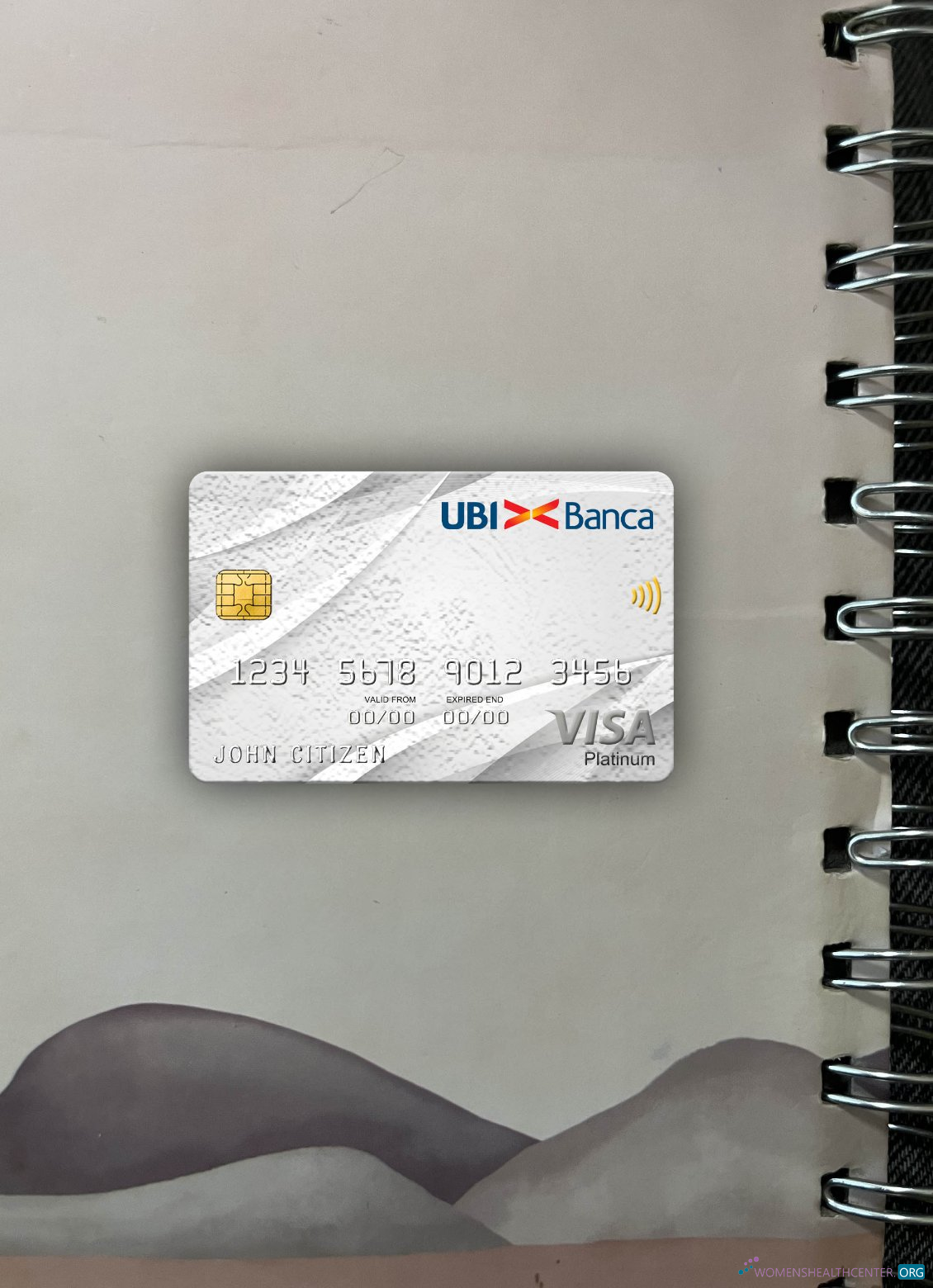 Realistische Herunterladen Italien UBI Bank Visa Platin Karte Foto-Look Vorderseite Photoshop Vorlage