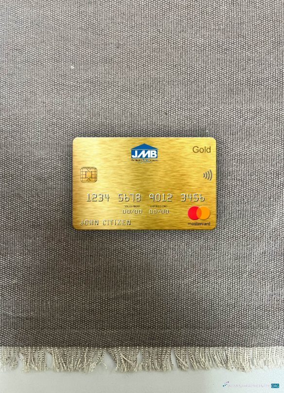 Premium Herunterladen Jamaika Hypothek Bank Mastercard Gold Foto-Look Vorderseite Photoshop Vorlage