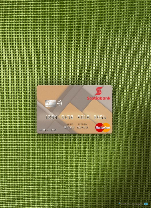 Premium Herunterladen Jamaika Scotiabank Mastercard Foto-Look Vorderseite Photoshop Vorlage
