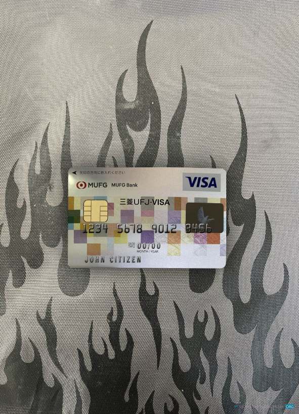 Editierbare Herunterladen Japan MUFG Bank Visa Karte Foto-Look Vorderseite Photoshop Vorlage