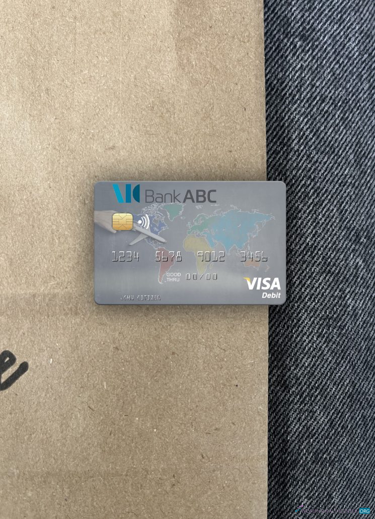 Hochwertige Herunterladen Jordanien Arab Banking Konzern (ABC) Visa Debit Karte Foto-Look Vorderseite Photoshop Vorlage