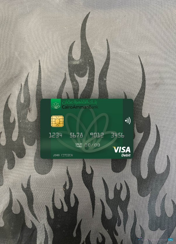Editierbare Herunterladen Jordanien Cairo Amman Bank Visa Debit Karte Foto-Look Vorderseite Photoshop Vorlage