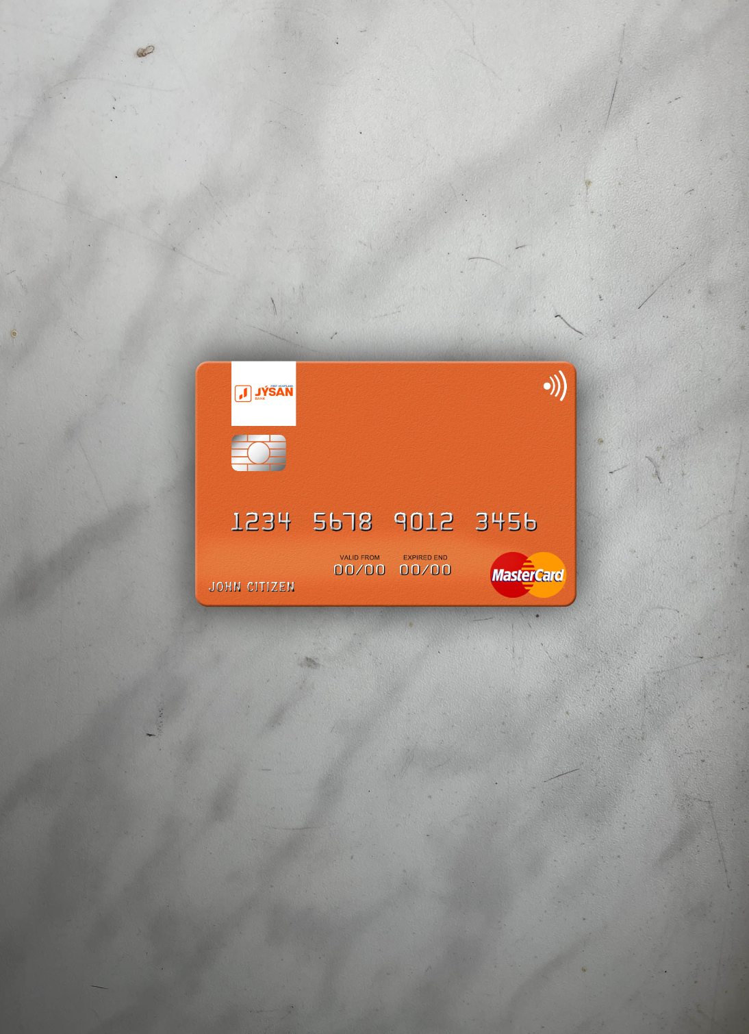 Editierbare Herunterladen Kasachstan Erste Heartland Jýsan Bank Mastercard Foto-Look Vorderseite Photoshop Vorlage
