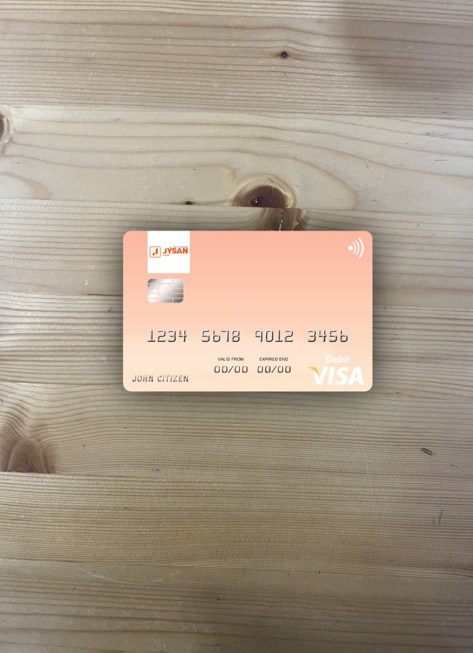 Realistische Herunterladen Kasachstan Erste Heartland Jýsan Bank Visa Karte Foto-Look Fron Photoshop Vorlage