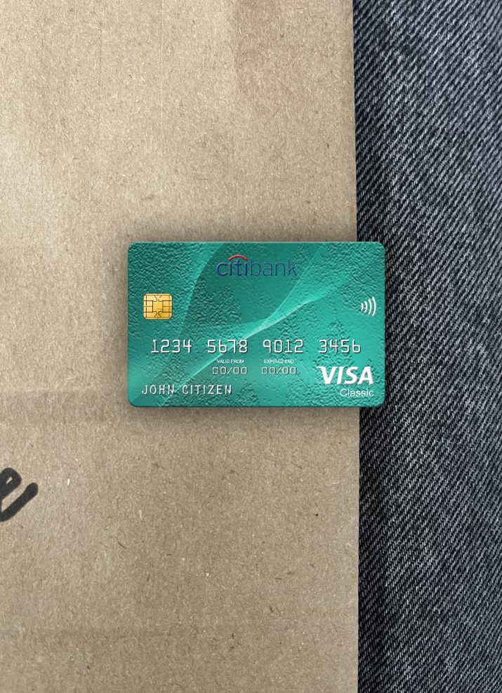Premium Herunterladen Kenia Citibank Visa Classic Karte Foto-Look Vorderseite Photoshop Vorlage