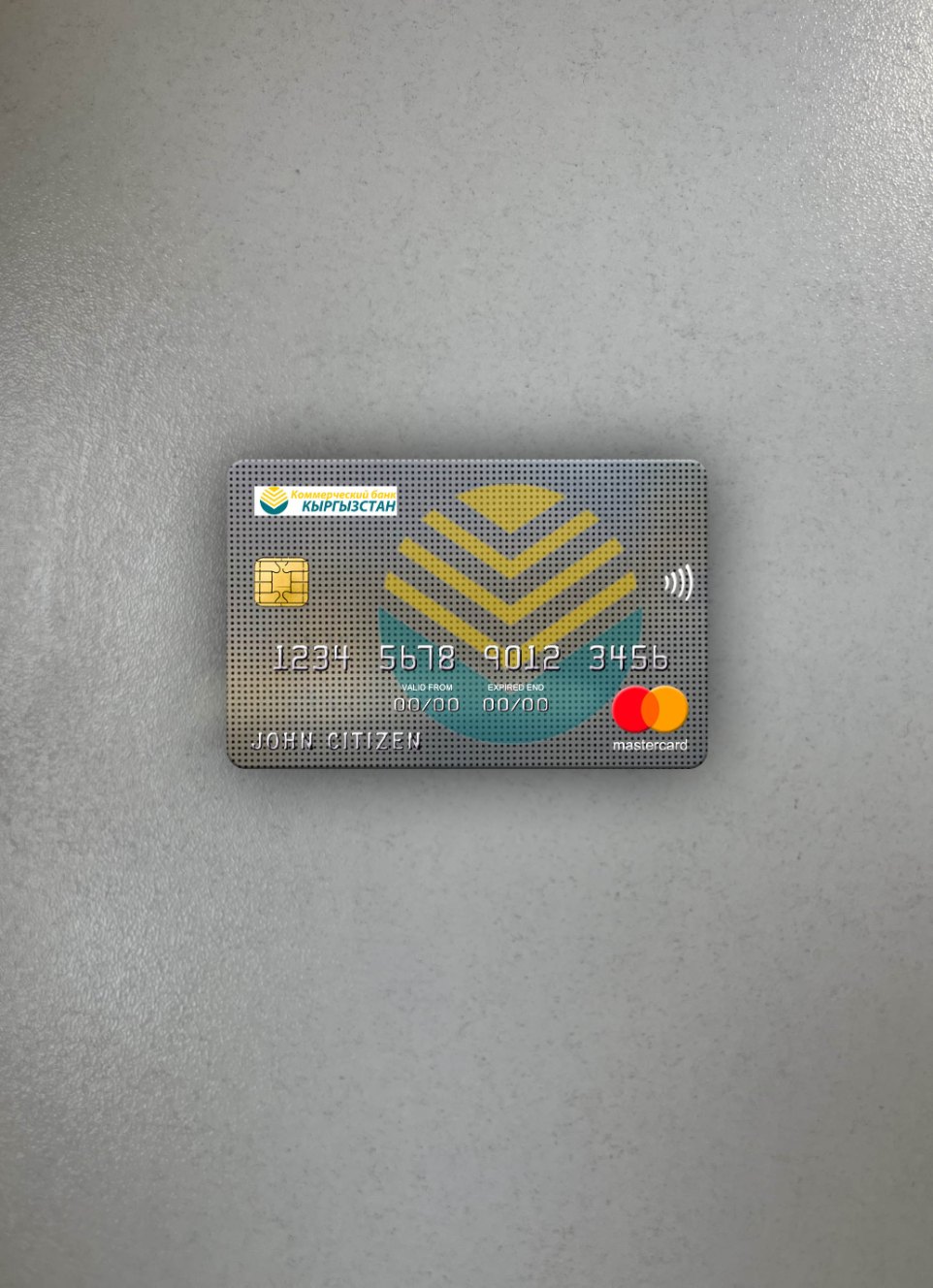 Premium Herunterladen Kirgisistan Kirgizbank Mastercard Foto-Look Vorderseite Photoshop Vorlage