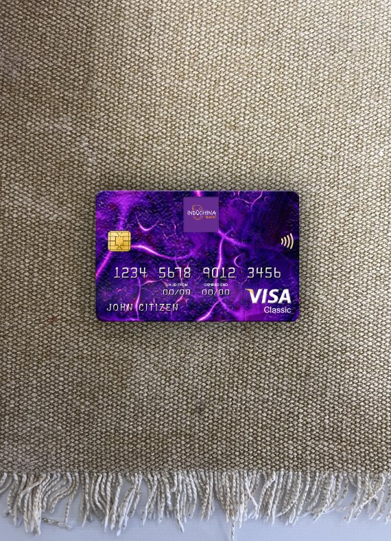 Premium Herunterladen Laos Indochina Bank Visa Classic Karte Foto-Look Vorderseite Photoshop Vorlage