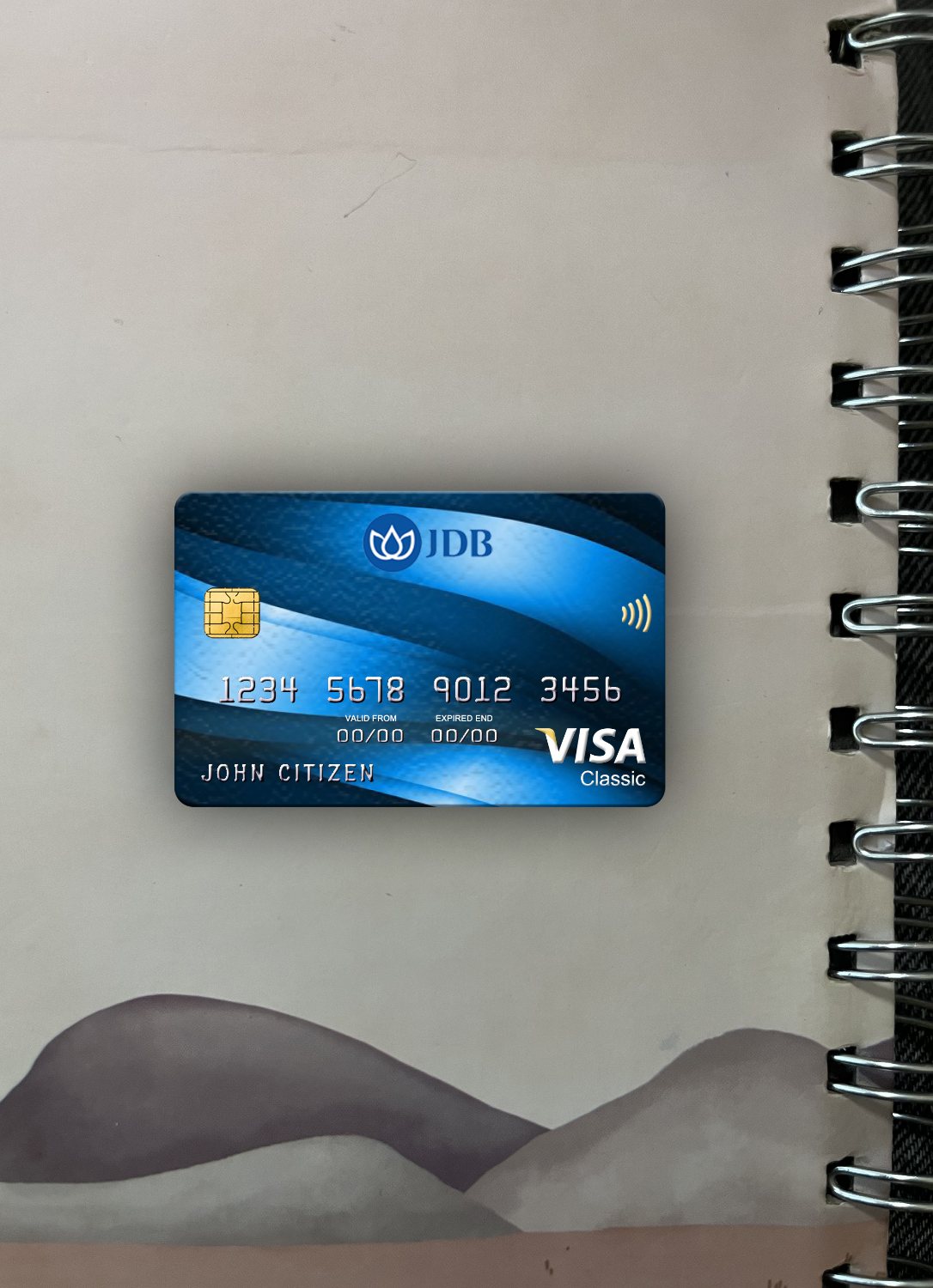 Realistische Herunterladen Laos Joint Entwicklung Bank Visa Classic Karte Foto-Look Vorderseite Photoshop Vorlage