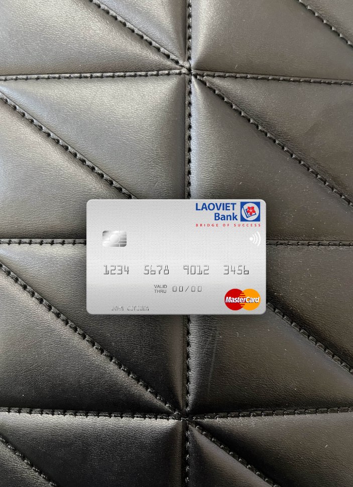 Editierbare Herunterladen Laos Lao Viet Mastercard Foto-Look Vorderseite Photoshop Vorlage