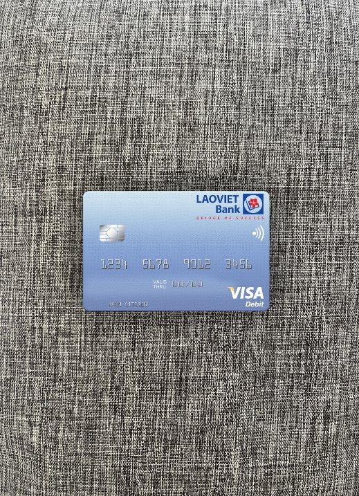 Editierbare Herunterladen Laos Lao Viet Visa Debit Karte Foto-Look Vorderseite Photoshop Vorlage