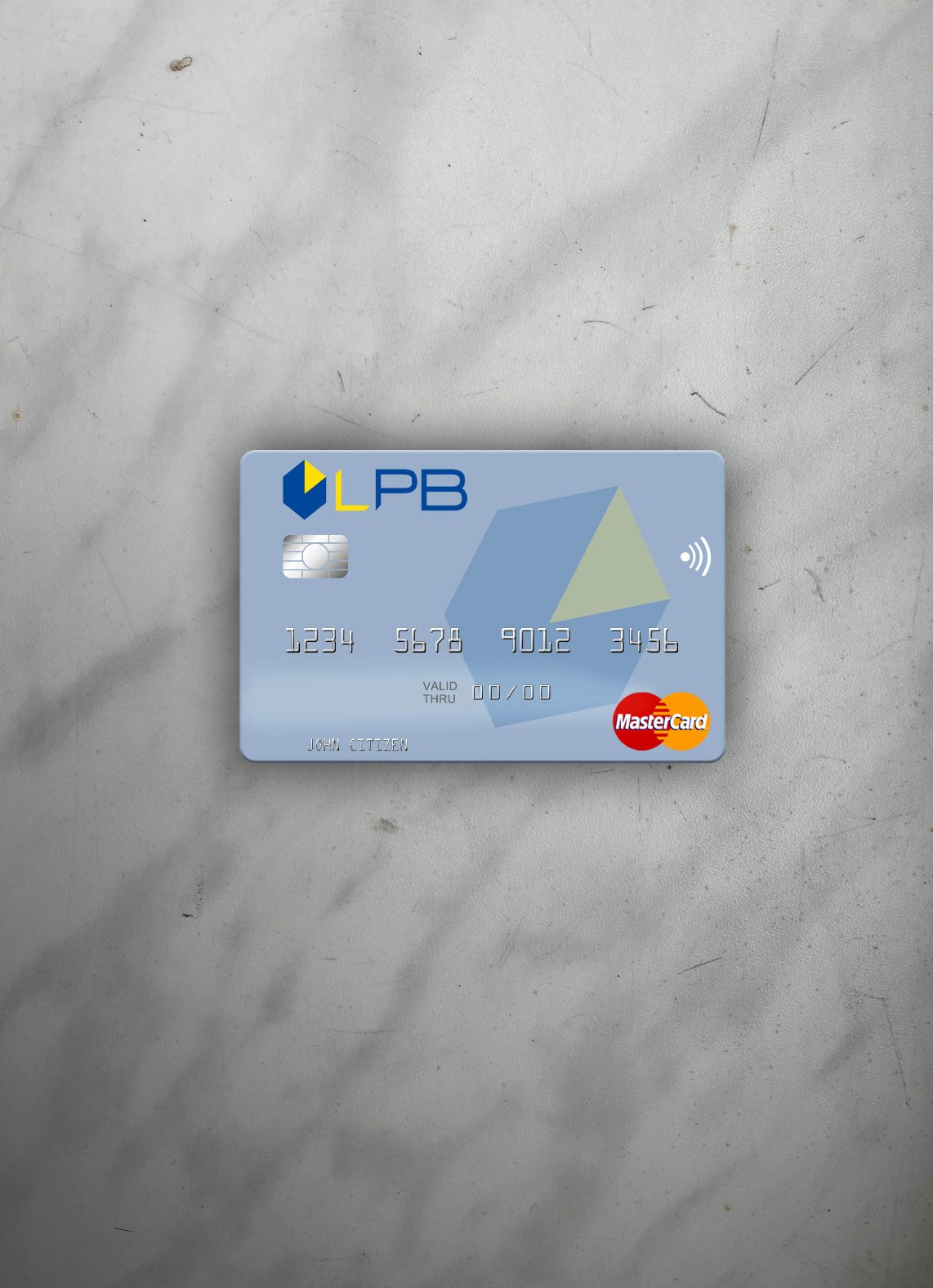 Professionelle Herunterladen Lettland LPB Bank Mastercard Foto-Look Vorderseite Photoshop Vorlage