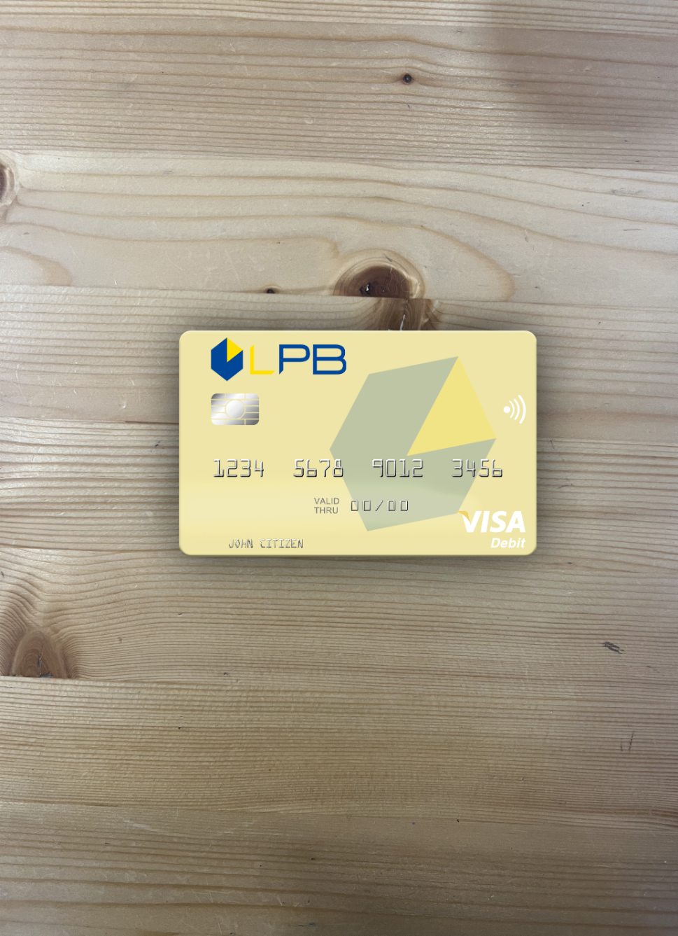 Professionelle Herunterladen Lettland LPB Bank Visa Debit Karte Foto-Look Vorderseite Photoshop Vorlage