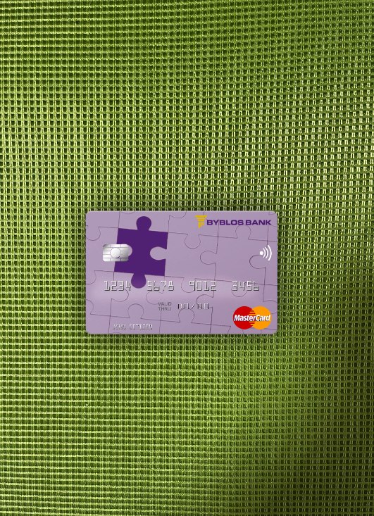 Professionelle Herunterladen Libanon Byblos Bank Mastercard Foto-Look Vorderseite Photoshop Vorlage