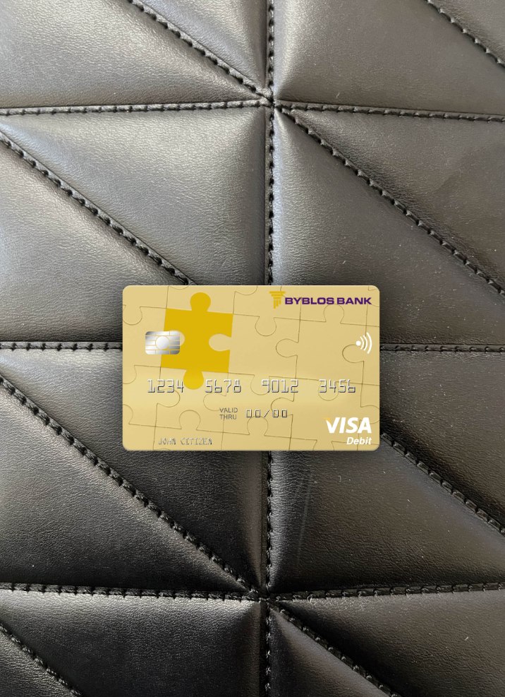 Hochwertige Herunterladen Libanon Byblos Bank Visa Debit Karte Foto-Look Vorderseite Photoshop Vorlage