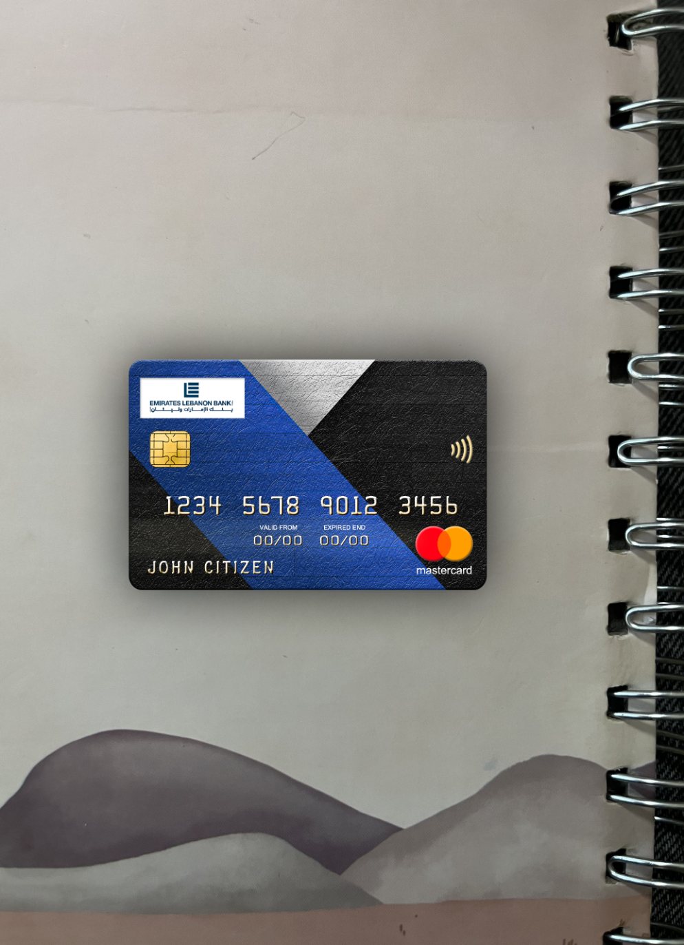Hochwertige Herunterladen Libanon Emirates Libanon Bank Mastercard Foto-Look Vorderseite Photoshop Vorlage