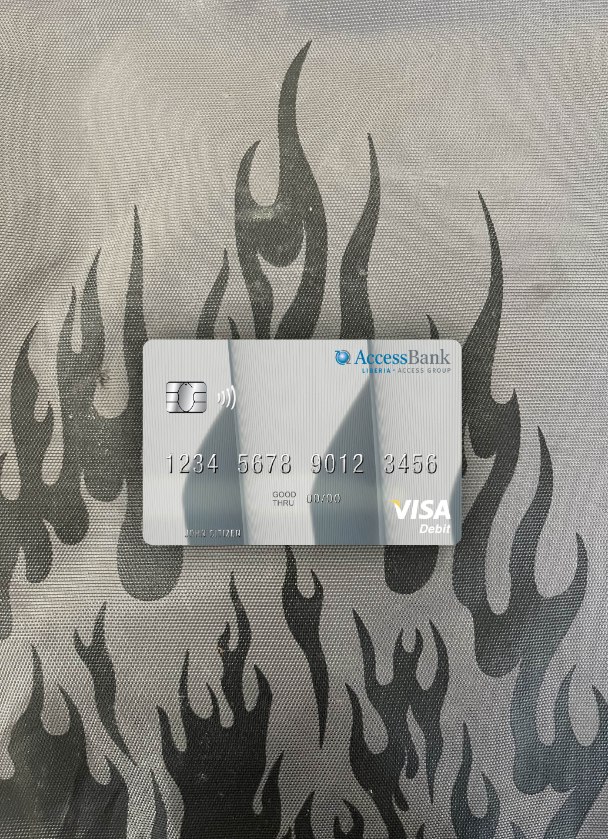 Editierbare Herunterladen Liberia Access Bank Visa Debit Karte Foto-Look Vorderseite Photoshop Vorlage