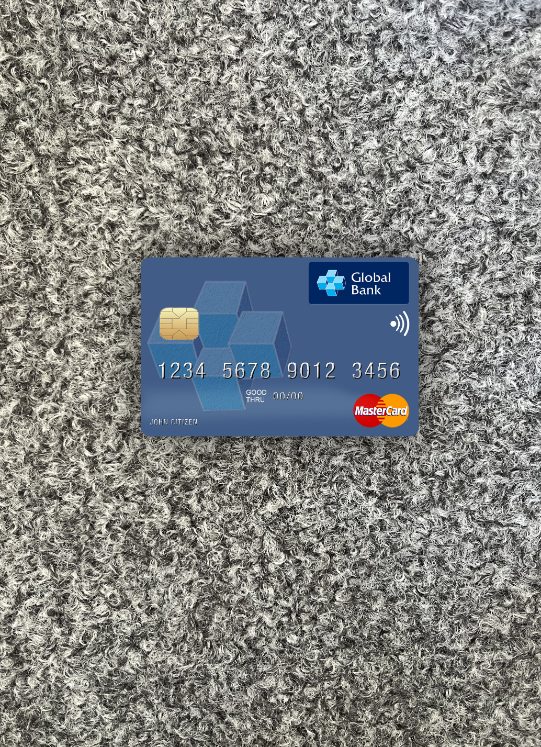 Realistische Herunterladen Liberia Global Bank Liberia Mastercard Foto-Look Vorderseite Photoshop Vorlage
