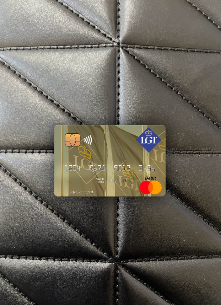 Hochwertige Herunterladen Liechtenstein LGT Bank Mastercard Photolookfront Photoshop Vorlage