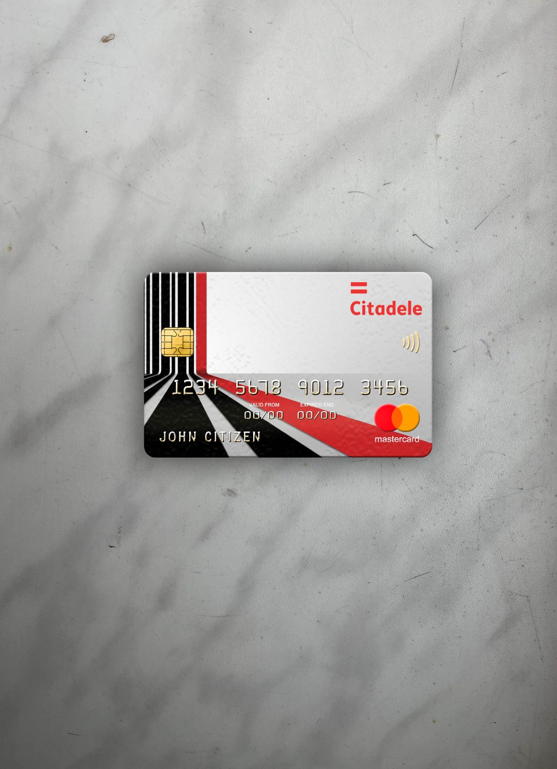 Realistische Herunterladen Litauen (Litva) Citadele Bank Mastercard Foto-Look Vorderseite Photoshop Vorlage