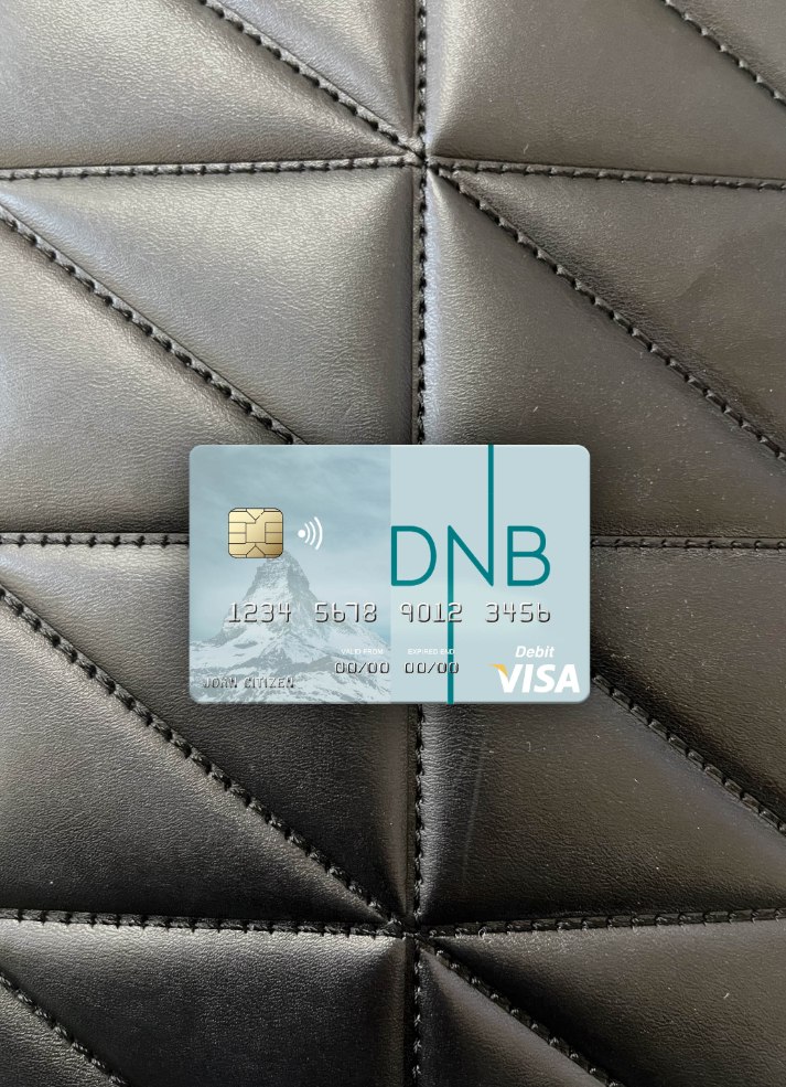 Realistische Herunterladen Litauen DNB Bank Visa Debit Karte Foto-Look Vorderseite Photoshop Vorlage