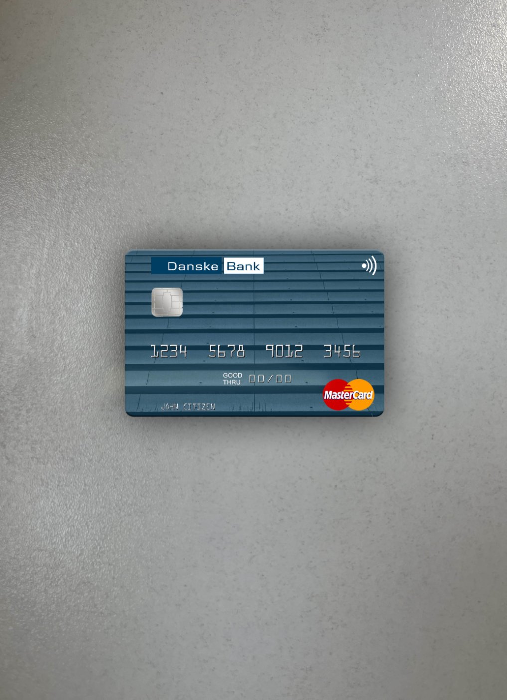 Professionelle Herunterladen Litauen Danske Bank Mastercard Foto-Look Vorderseite Photoshop Vorlage