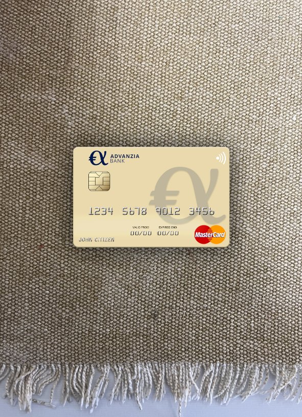 Hochwertige Herunterladen Luxemburg Advanzia Bank Mastercard Foto-Look Vorderseite Photoshop Vorlage