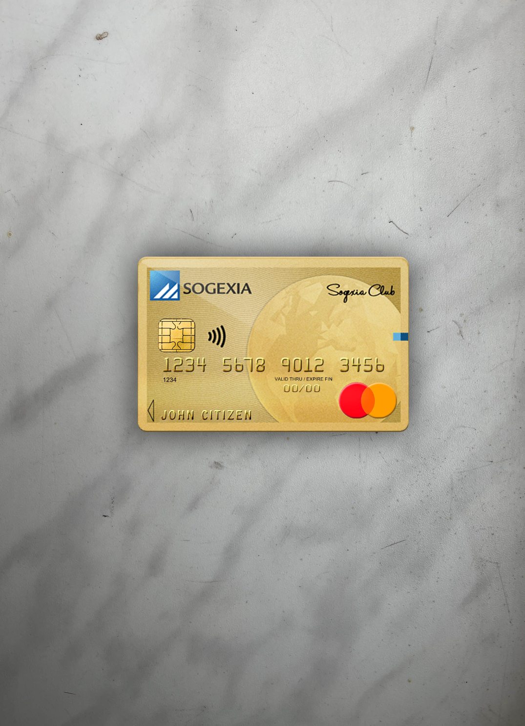 Professionelle Herunterladen Luxemburg Sogexia Bank Mastercard Foto-Look Vorderseite Photoshop Vorlage