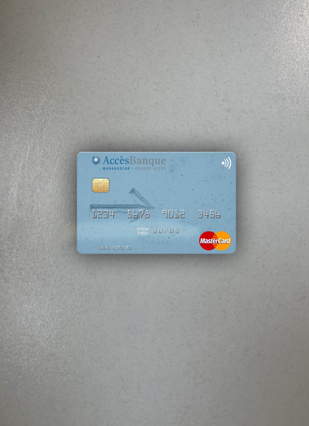 Premium Herunterladen Madagaskar AccèsBanque Mastercard Foto-Look Vorderseite Photoshop Vorlage