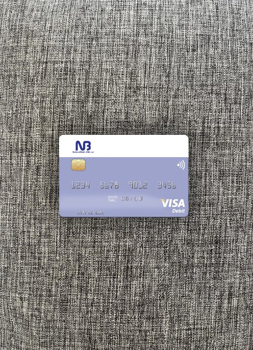 Realistische Herunterladen Malawi National Bank von Malawi Visa Debit Karte Foto-Look Vorderseite Photoshop Vorlage