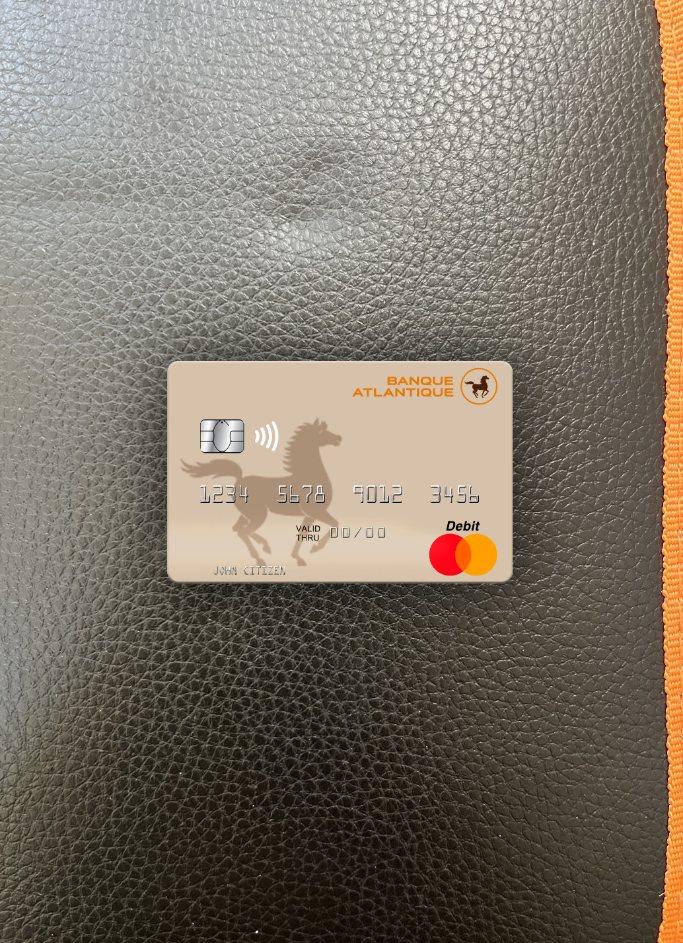 Hochwertige Herunterladen Mali Banque Atlantique Mastercard Foto-Look Vorderseite Photoshop Vorlage