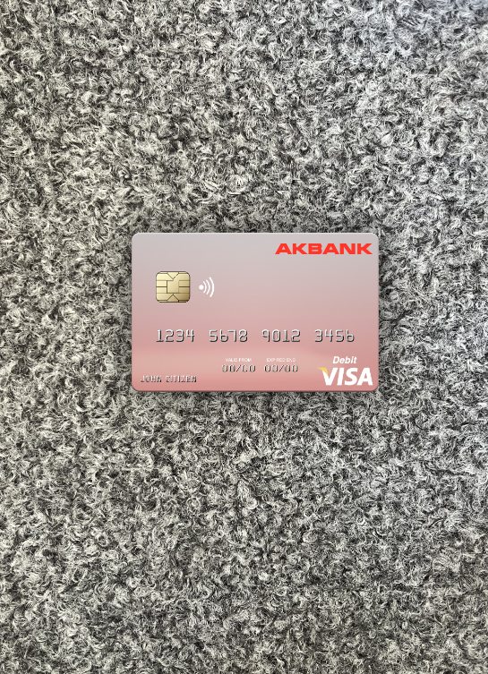 Premium Herunterladen Malta Akbank T.A.Ş. Visa Debit Karte Foto-Look Vorderseite Photoshop Vorlage
