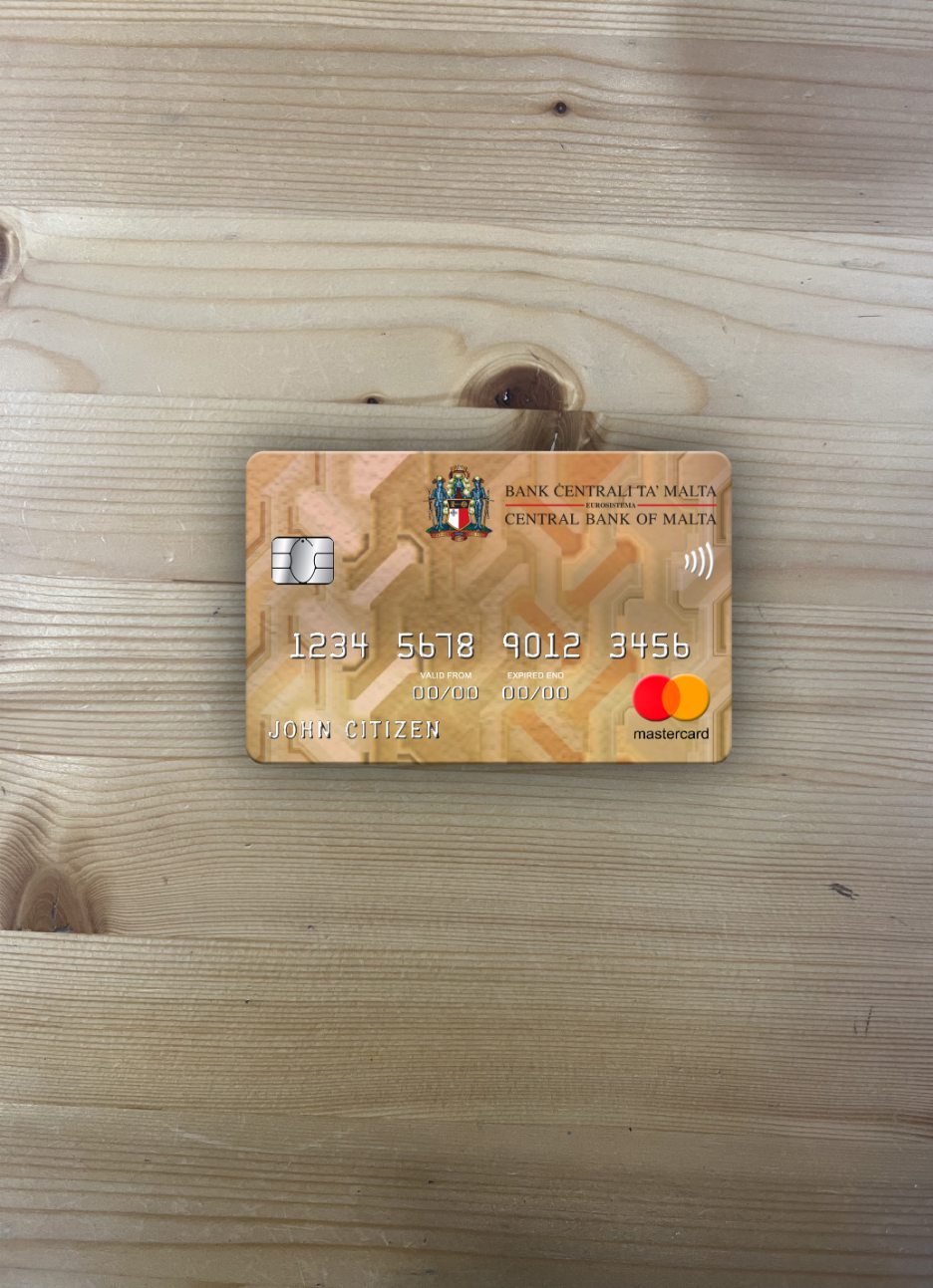 Editierbare Herunterladen Malta Zentral Bank Mastercard Foto-Look Vorderseite Photoshop Vorlage