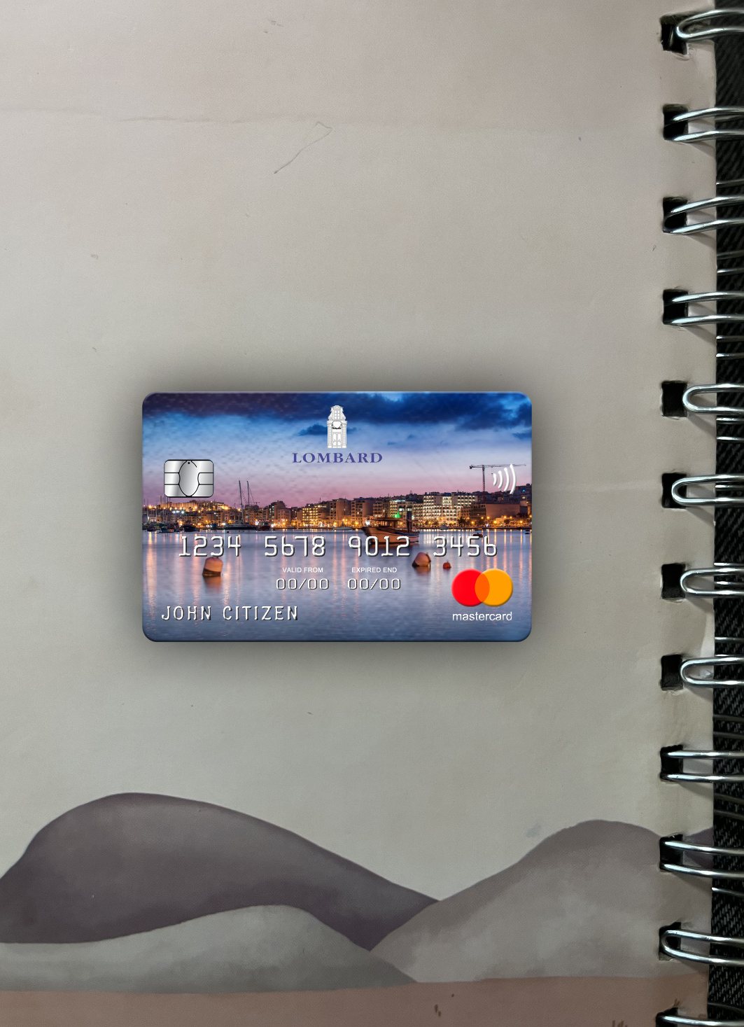 Hochwertige Herunterladen Malta Lombard Bank Mastercard Foto-Look Vorderseite Photoshop Vorlage
