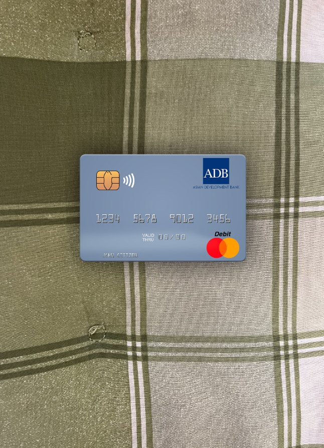 Realistische Herunterladen Marshall Inseln ADB Bank Mastercard Foto-Look Vorderseite Photoshop Vorlage