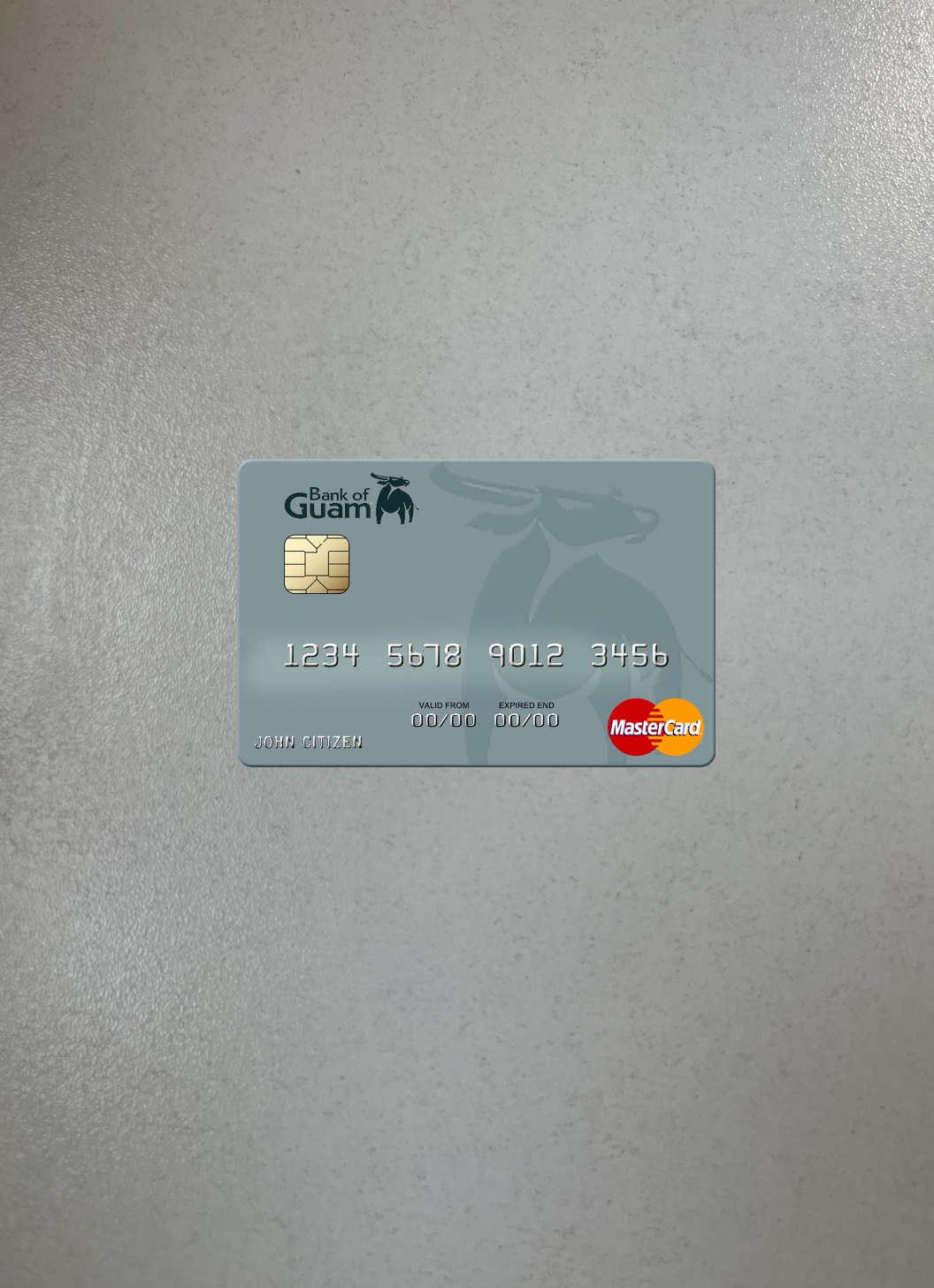 Realistische Herunterladen Marshall Inseln Bank von Guam Mastercard Foto-Look Vorderseite Photoshop Vorlage
