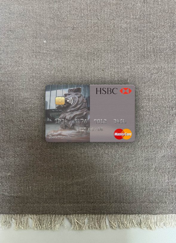 Professionelle Herunterladen Mauritius HSBC Bank Mastercard Foto-Look Vorderseite Photoshop Vorlage