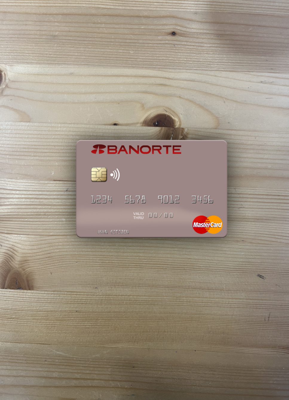 Professionelle Herunterladen Mexiko Banorte Bank Mastercard Foto-Look Vorderseite Photoshop Vorlage