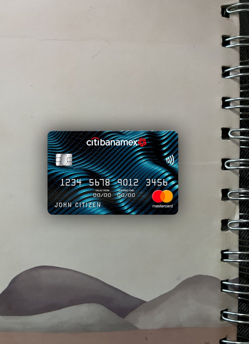 Editierbare Herunterladen Mexiko Citibanamex Bank Mastercard Foto-Look Vorderseite Photoshop Vorlage