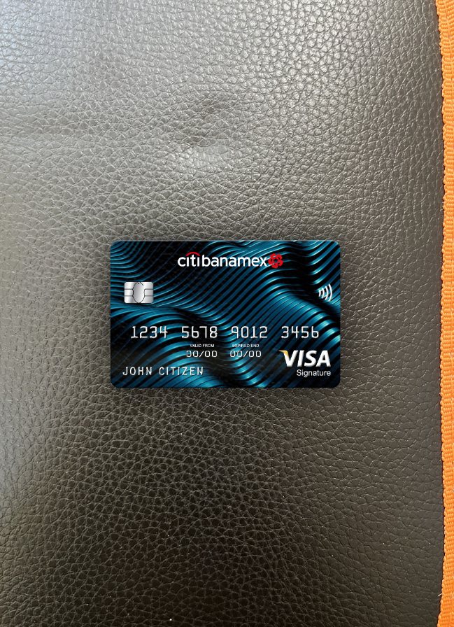 Editierbare Herunterladen Mexiko Citibanamex Bank Visa Signature Karte Foto-Look Vorderseite Photoshop Vorlage
