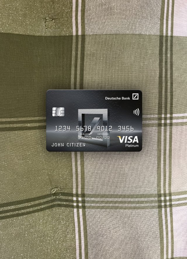 Hochwertige Herunterladen Mexiko Deutsche Bank Visa Platin Karte Foto-Look Vorderseite Photoshop Vorlage
